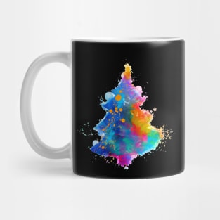 Unique abstract colourful Christmas tree Mug